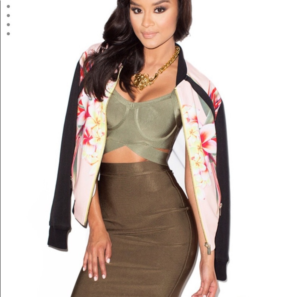 MISTRESS ROCKS Floral Printed Bomber Jacket